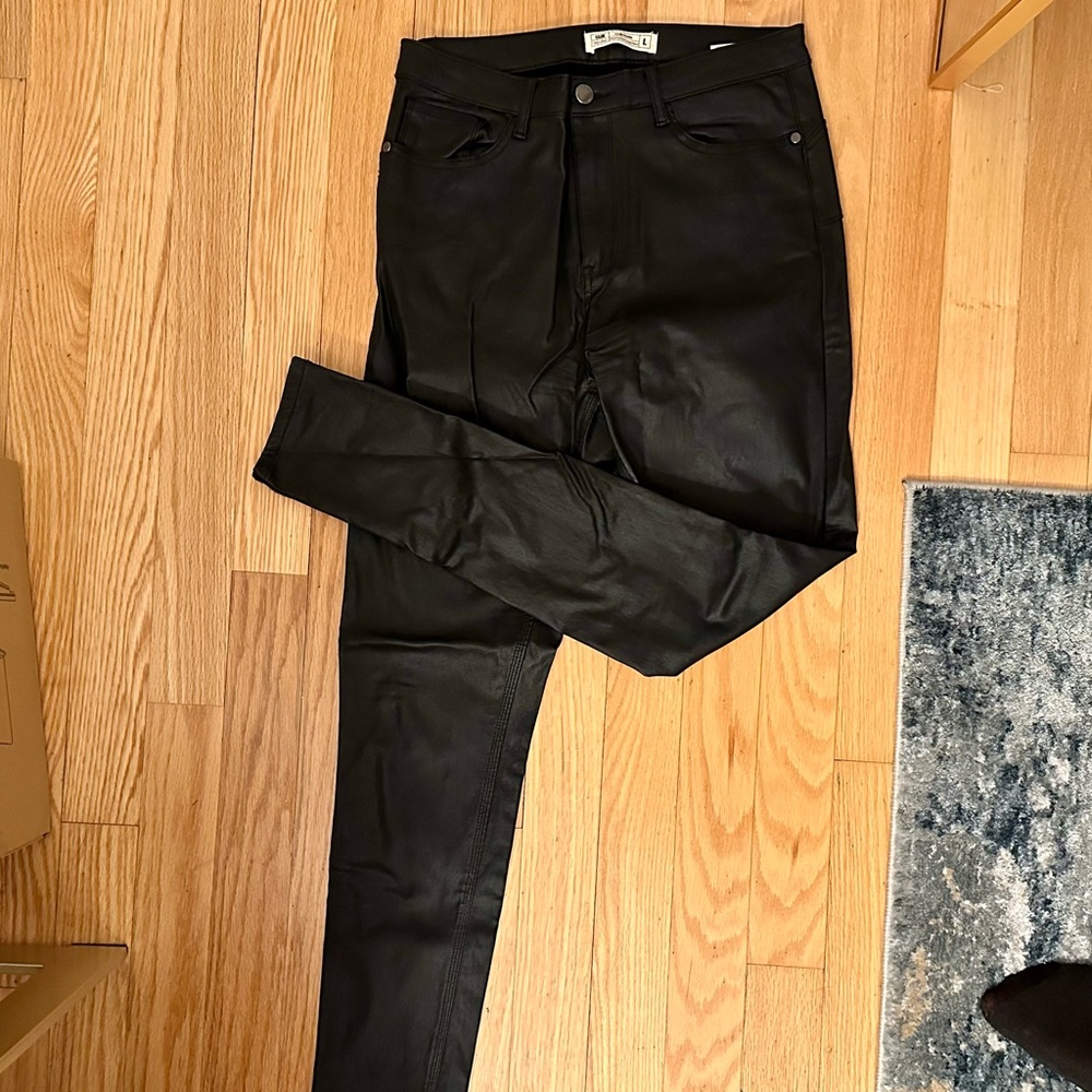 Black Wax Coated Skinny Jeans